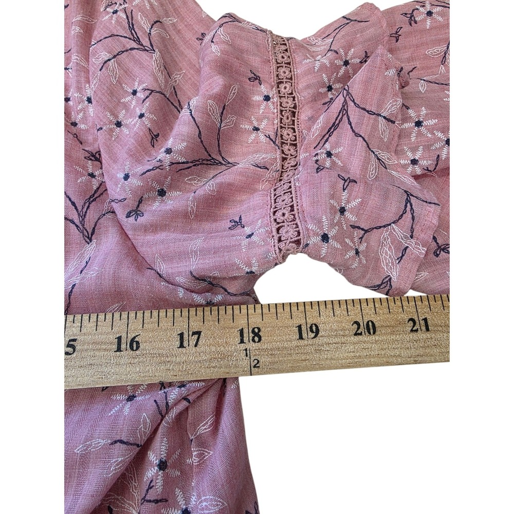 Hidden Alley Pink Floral Ruffle Sleeve Babydoll Dress L Cottagecore - Picture 6 of 8